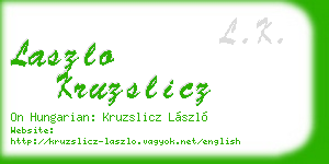 laszlo kruzslicz business card