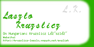 laszlo kruzslicz business card